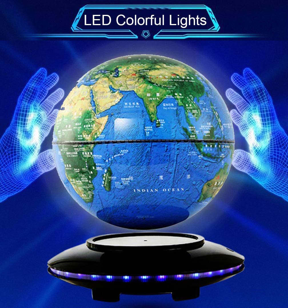 Altoparlante Bluetooth a Levitazione Magnetica, Lampada Costellazione, Globo Fluttuante Rotante, Accessorio da Scrivania, Decorazione, Regalo Mappamondi