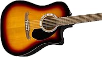 Vista 3 de Fender FA-125CE - Guitarra electroacústica Dreadnought, con garantía de 2 años, Sunburst