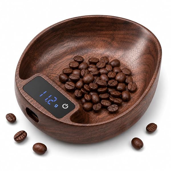 Premium Walnut Wood Coffee Scale, 0.1g Precision Digital Scale