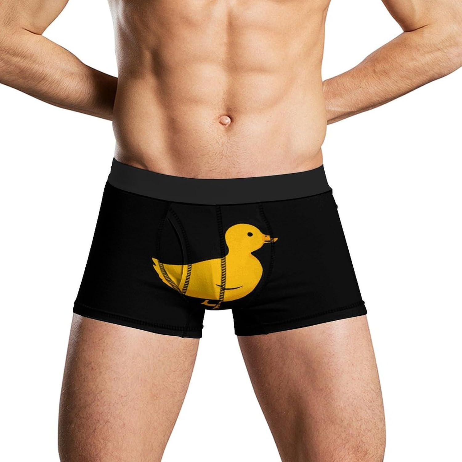 Cute Yellow Duck Novelty Men's Boxer Briefs Soft Breathable Underpants Trunks Stretch Underwear