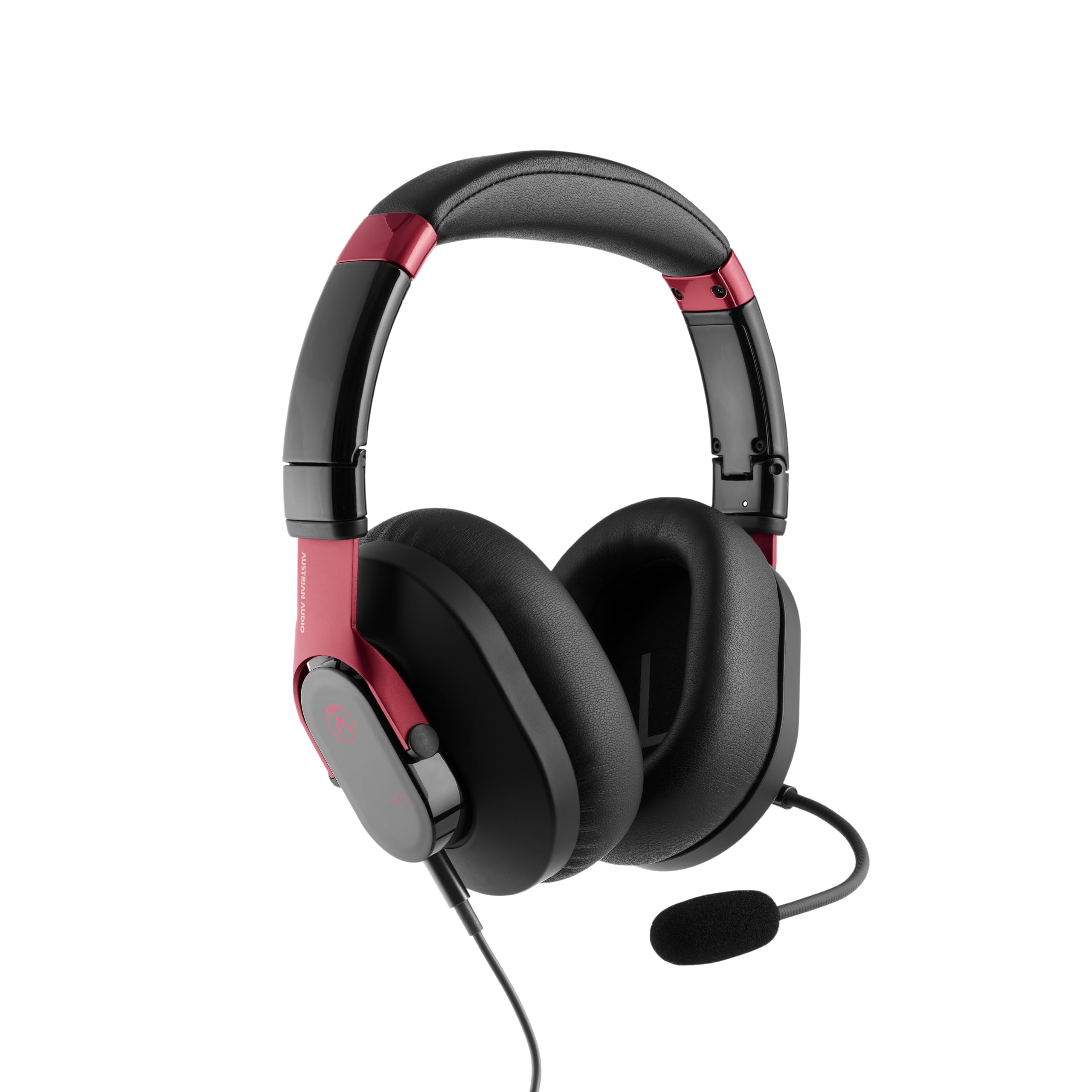 Austrian Audio Cuffie da Pro Gaming con Microfono PG16 (accessori da gaming pieghevoli, cavo da 1,4 m rimovibile), nero/rosso
