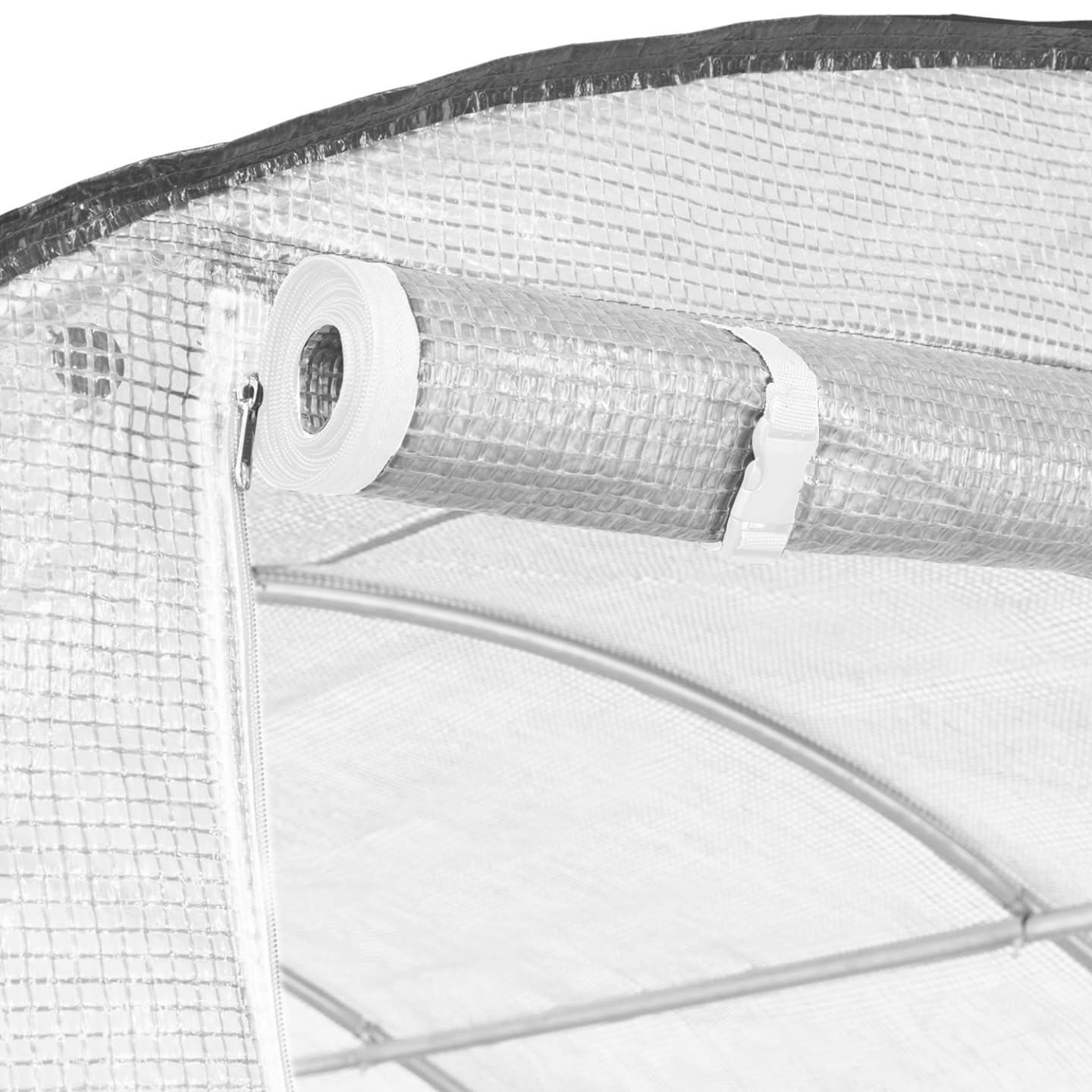 IDMarket - Serre Tunnel de Jardin 18M² Blanche relevable avec moustiquaire