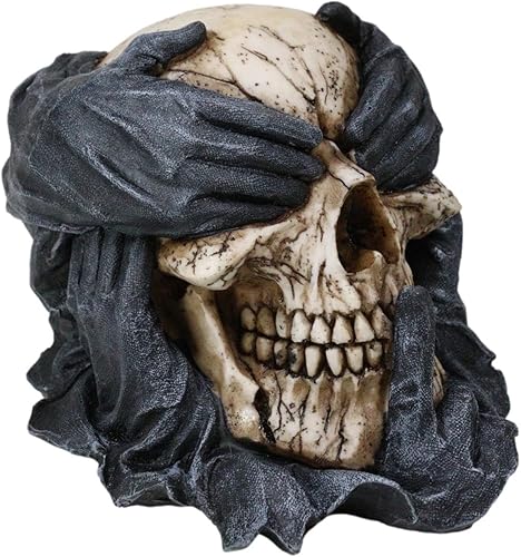 Miniatura 3 de Ebros Gift See Hear Speak No Evil Skull Deathly Gallows - Figura gótica sombría como decoraciones de Halloween, estatuas de esqueleto espeluznantes