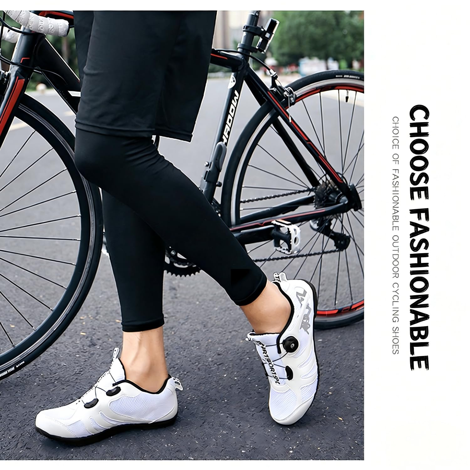 Scarpe da Ciclismo Uomo Donna, Scarpe da Strada E da Mountain Bike, Unisex MTB Flat Pedal Shoe, ScarpeCiclismo All'aperto per Bici, con Riflettenti/Gomma Suola 36-47 EU