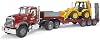 Bruder - Truck Scale Model Carrying Mack Granite Jcb