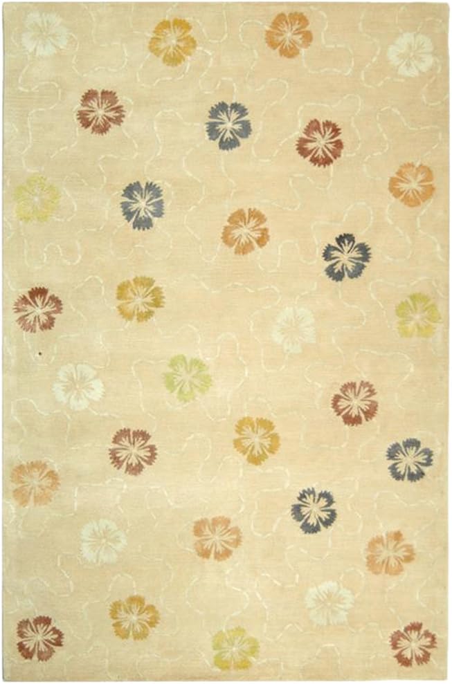 Safavieh Martha Stewart Collection MSR3267A Garland Blush and Beige Wool and Viscose Area Rug, 3-Feet 9-Inch by 5-Feet 9-Inch