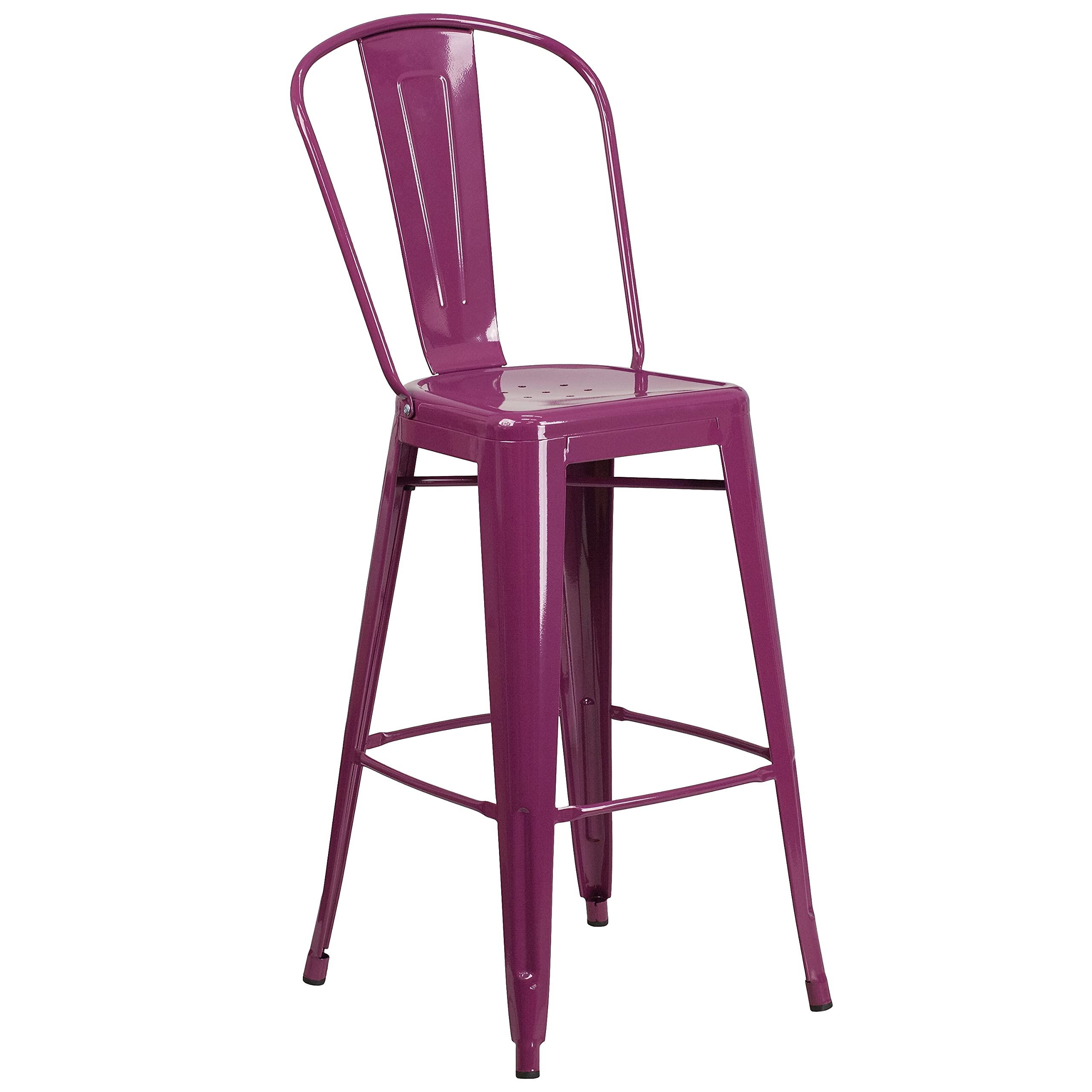 Flash Furniture Purple / Set of 1 / Metal Seat Barstools