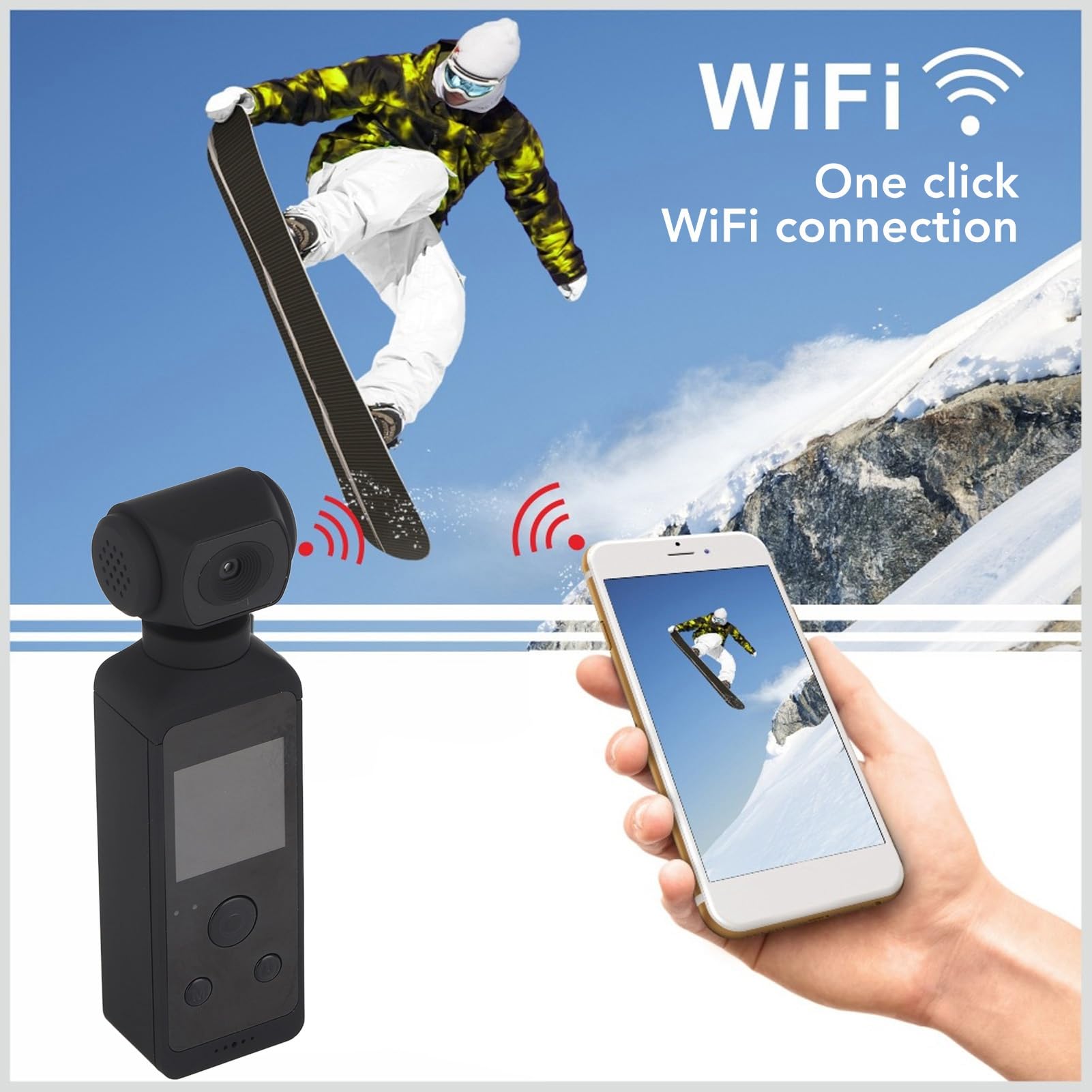 Fotocamera Tascabile 4K HD, Action Camera Impermeabile con Schermo LCD HD da 1,3 Pollici per le Riprese di Vlog di Viaggio, WIFI Integrato