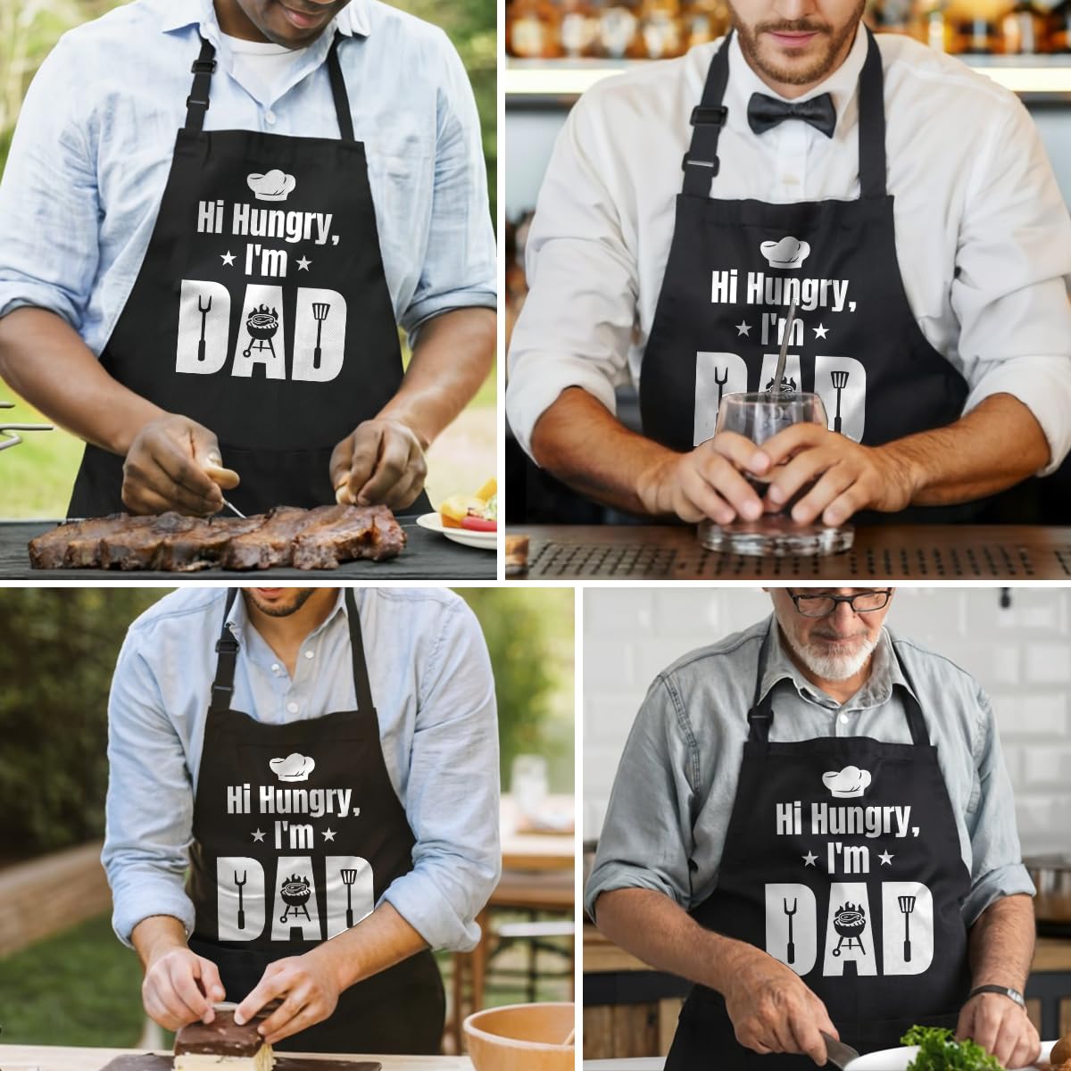 SANDJEST Delantal divertido para papá, regalo de cumpleaños, día del padre, para cocinar a la parrilla para hombre