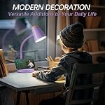 EJIAXIN Desk Lamps for Home Office - Small LED Desk Lamp Touch Dimmable Reading Light for College Dorm Room - Adjustable Flexible Gooseneck Table Lamp for Bedside Bedroom Nightstand Purple