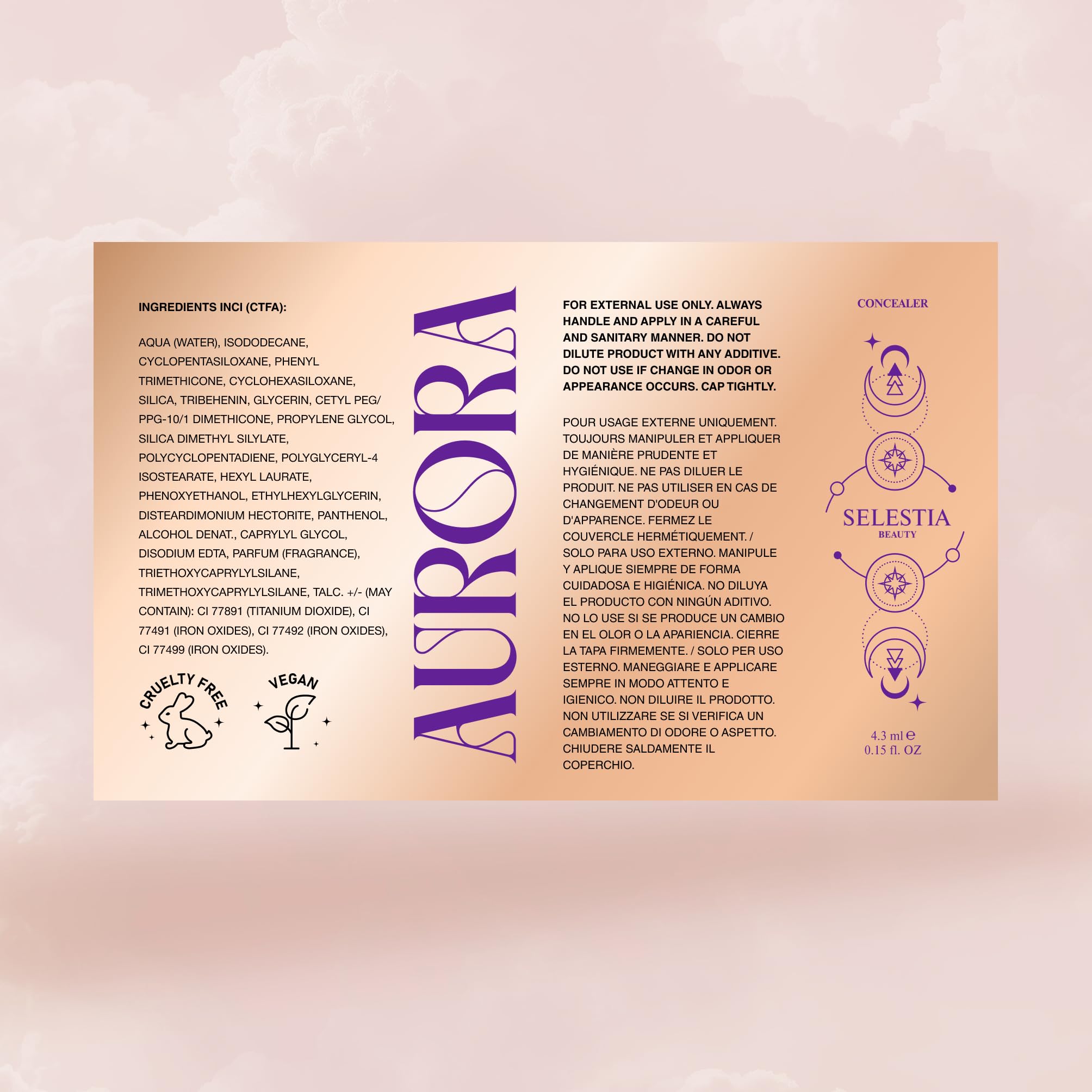 SELESTIA BEAUTY Under Eye Concealer for Dark Circles – Blendable & Long-Lasting Makeup ?oncealer – Seamless Finish – 0.15 Fl Oz (Vanilla)