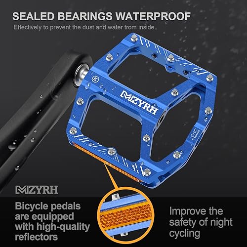 Miniatura 4 de Pedales de bicicleta de montaña, pedales MTB, 916 pulgadas, antideslizantes, ligeros, de aleación de aluminio, pedales de bicicleta para carretera,