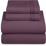 Hearth & Harbor Full Size Sheets - 4 Piece Bed Sheet Set, Hotel Luxury Double Brushed Bed Sheets - Extra Soft Bedding Sheets & Pillowcases, Full, Magenta