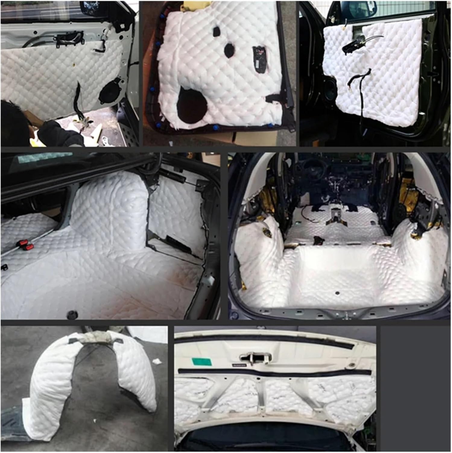 Car Sound Absorption Wave Cotton Automobile Self-Adhesive Sound Insulation Cotton Whole Vehicle Lining Leaf Plate Door Denoise(600cmX50cmX16mm)
