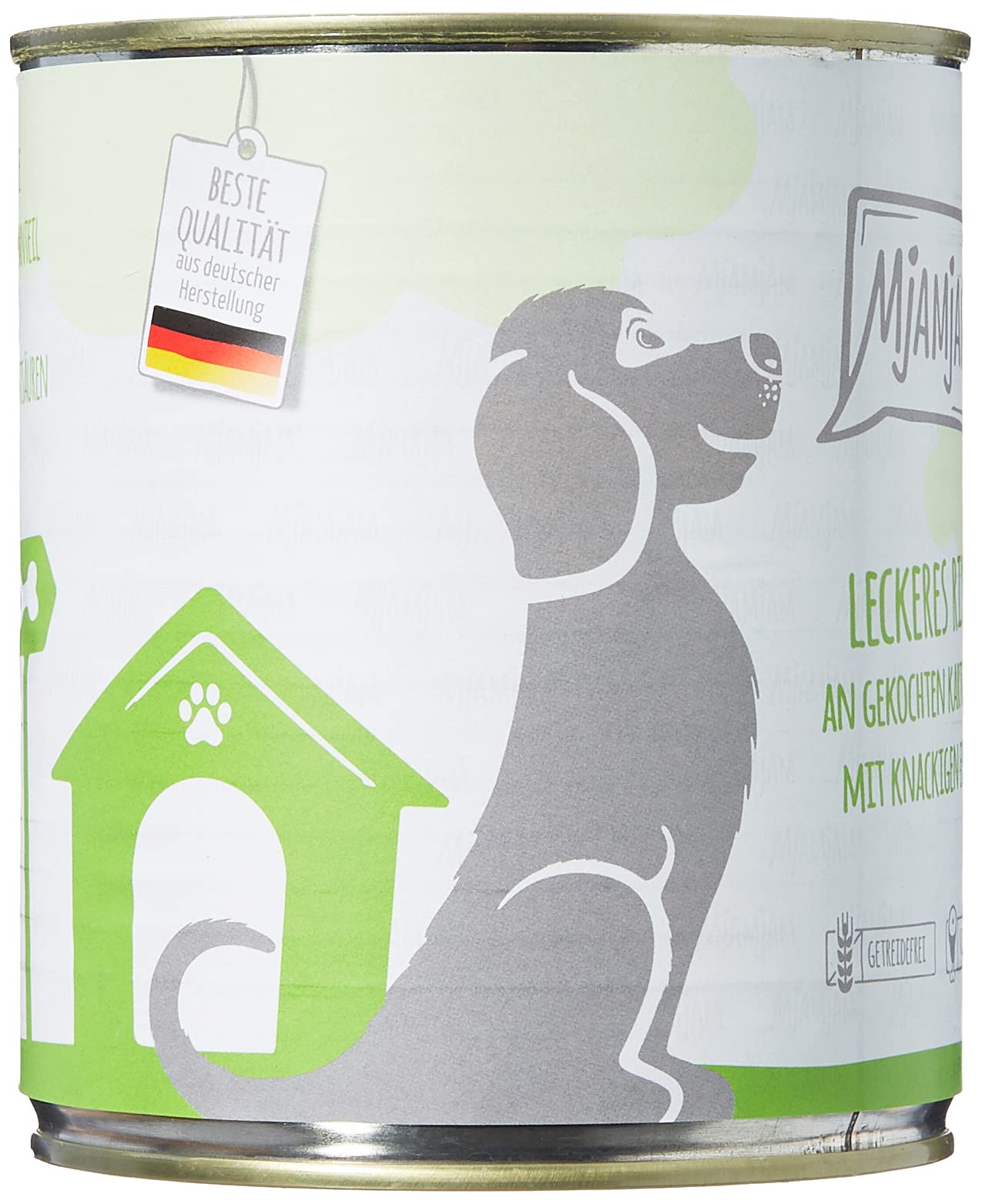 MjAMjAM - Premium Nassfutter für Hunde - leckeres Rind an gekochten Kartoffeln mit knackigen Erbsen, 6er Pack (6 x 800 g), naturbelassen mit extra viel Fleisch