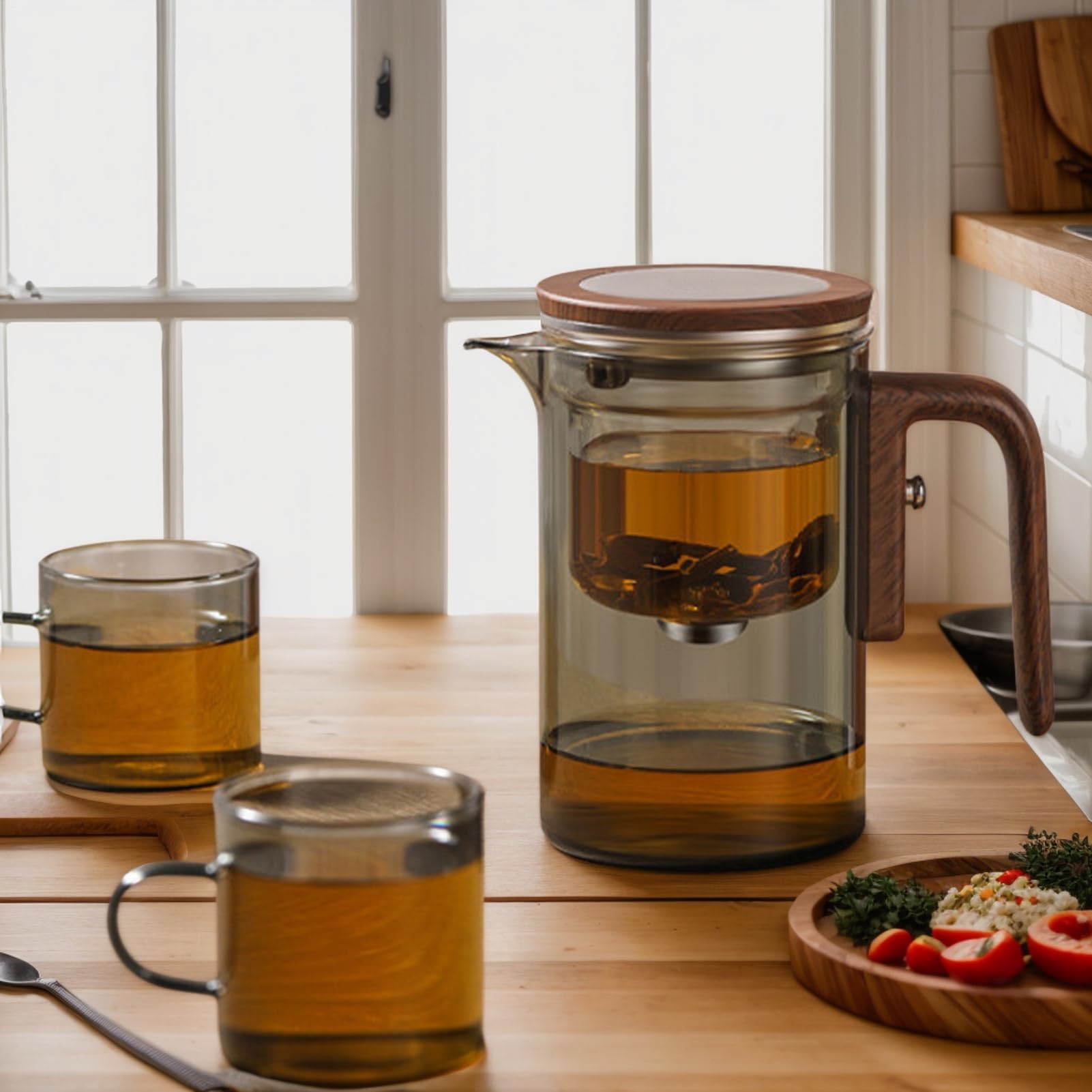 Hervidor de té con colador – de vidrio de 600 ml, fabricante de vidrio