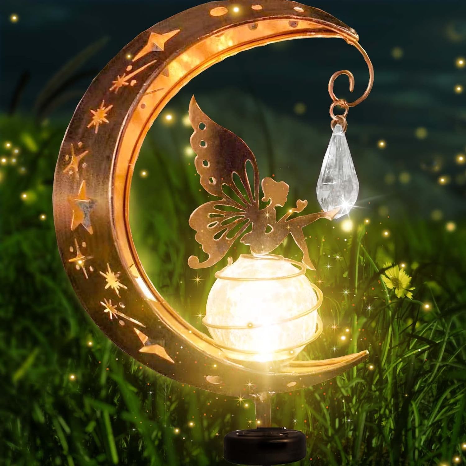 Mond Solarlampen für Außen Garten Deko Solar Gartenleuchten