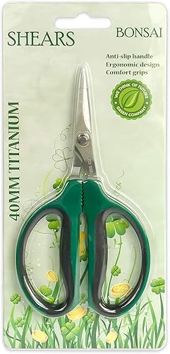 Miniatura 2 de Tijeras de podar bonsái de jardín de acero inoxidable de 6 pulgadas con podadoras de hoja recta de 1.575 pulgadas, corte antideslizante de