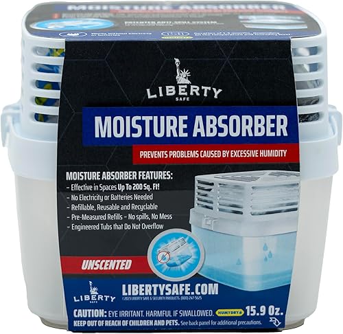 Liberty Safe Humydry Absorber de humedad  Protege objetos de valor de daños por humedad  Seguro para armas  Prevención de óxido (15.9 onzas) disponible en Yaxa Colombia