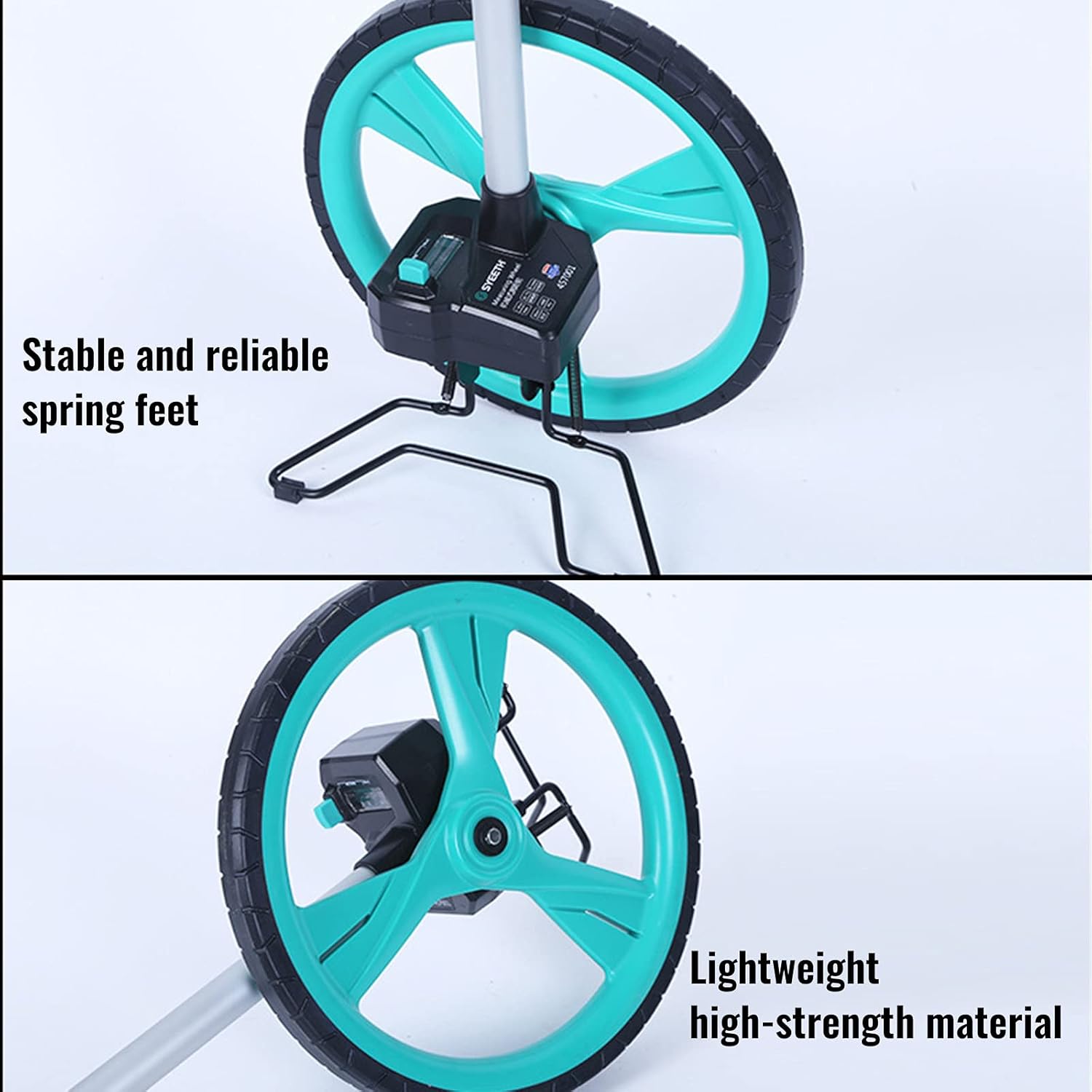 Large Road Construction Distance Measuring Wheel Tool, Roller Wheel Tape Measure for Surveyors and DIY with Starting Point Arrow Counter Measuring Wheel for Surveyors Builders