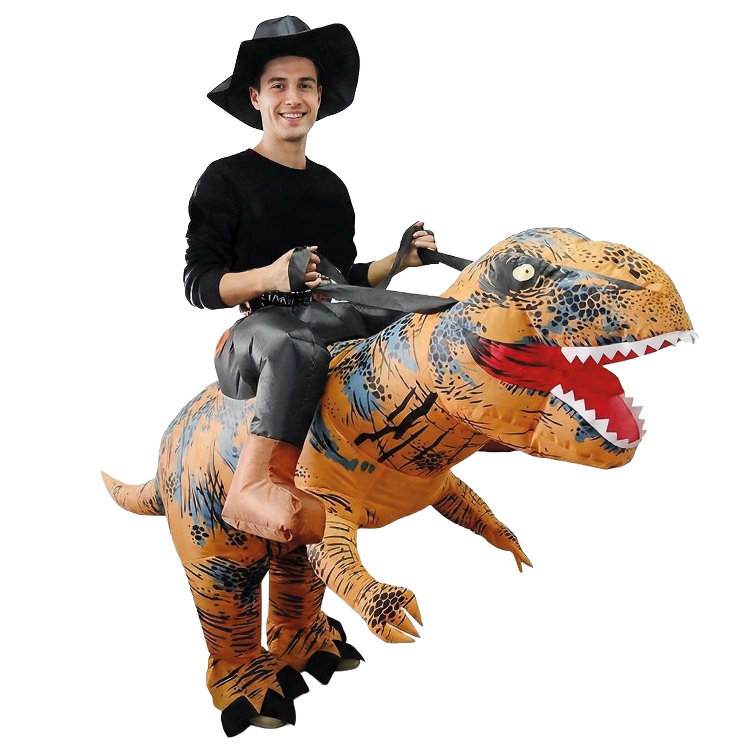 AirSuit® Disfraz inflable T-Rex | Disfraz Inflable Humor | Talla Adulto 160 a 190cm | Poliéster | Cómodo de llevar | Resistente | Sistema de inflado incluido | OriginalCup®
