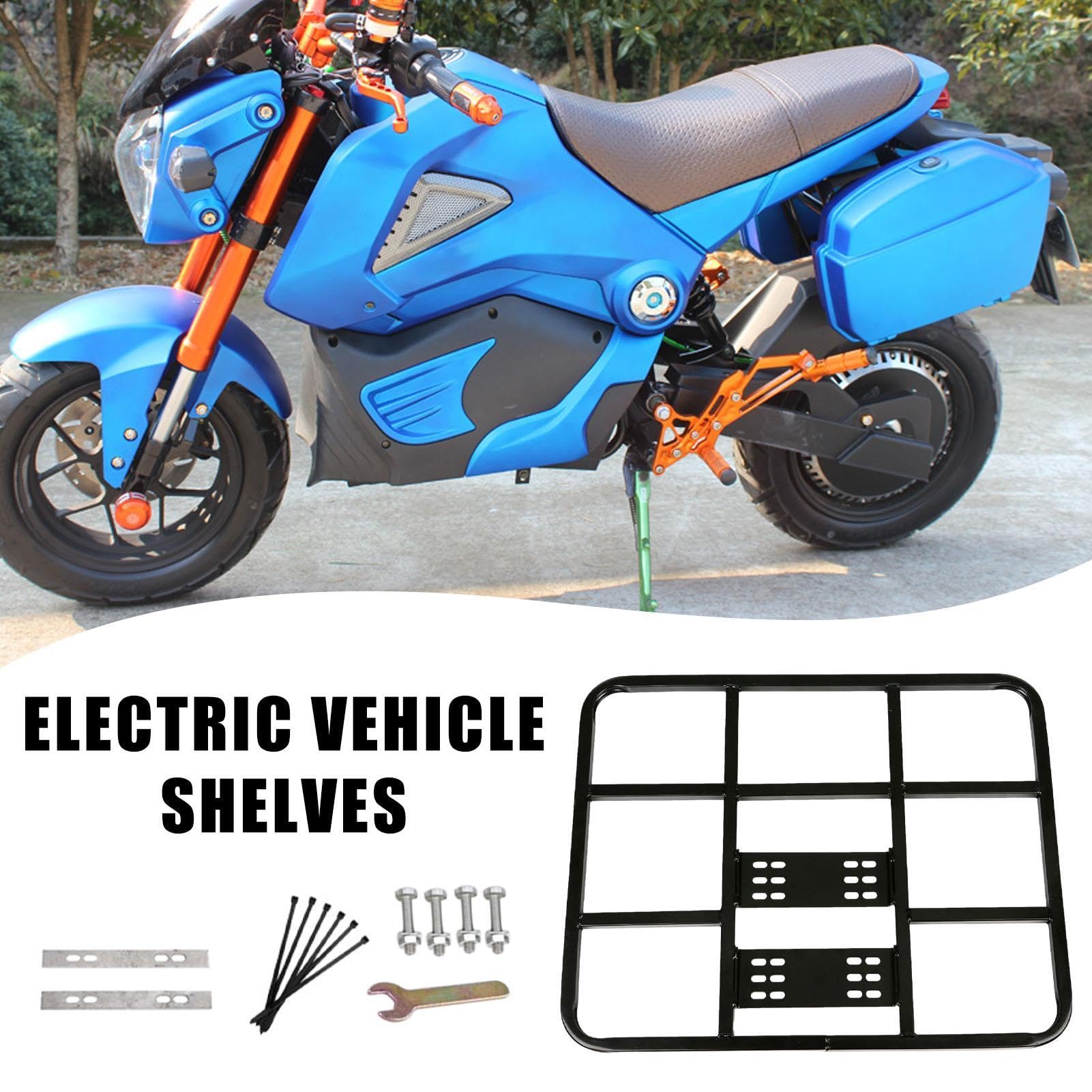 Portaequipajes para vehículos – Estante trasero universal de metal de 60 cm, estante de carga de alta resistencia, soporte de almacenamiento de bicicleta eléctrica, transporte resistente, estante para