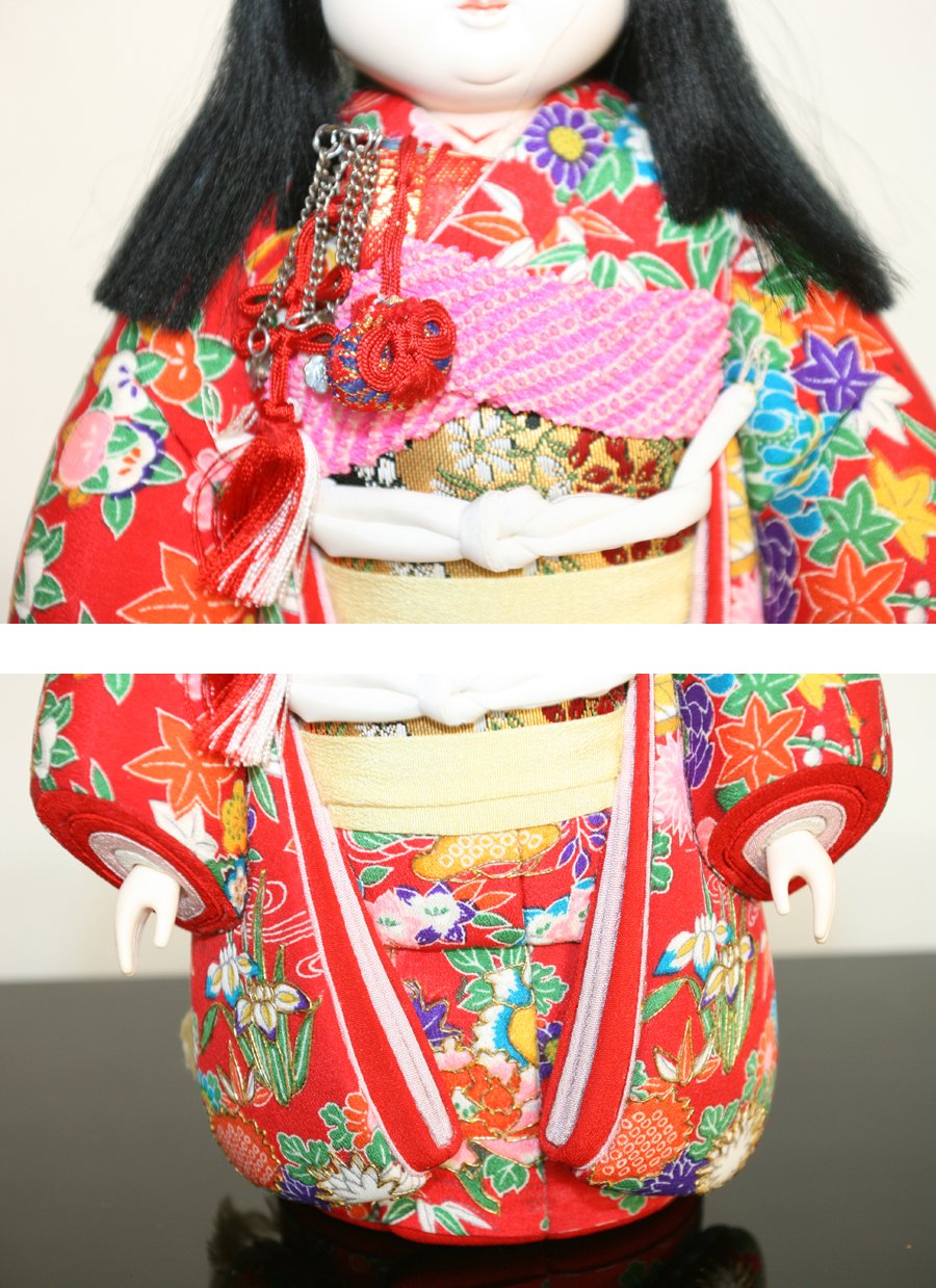 Amazon.co.jp: 市松人形 雛祭人形 男 女 ペア 台付 ケース入り（ac0488