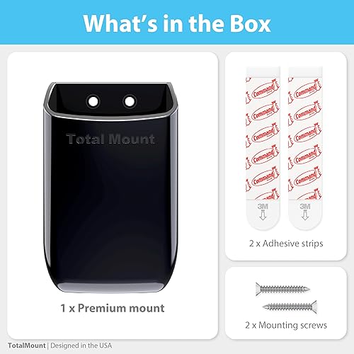 Miniatura 9 de TotalMount Soporte para control remoto sin agujeros, elimina la necesidad de perforar agujeros en tu pared (negro, cantidad 1)