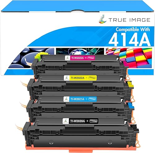 TRUE IMAGE Cartucho de tóner compatible 414A para HP 414A 414X W2020A para HP Color Laserjet Pro MFP M479fdw M479fdn M454dw M454dn M454dn M454 M479