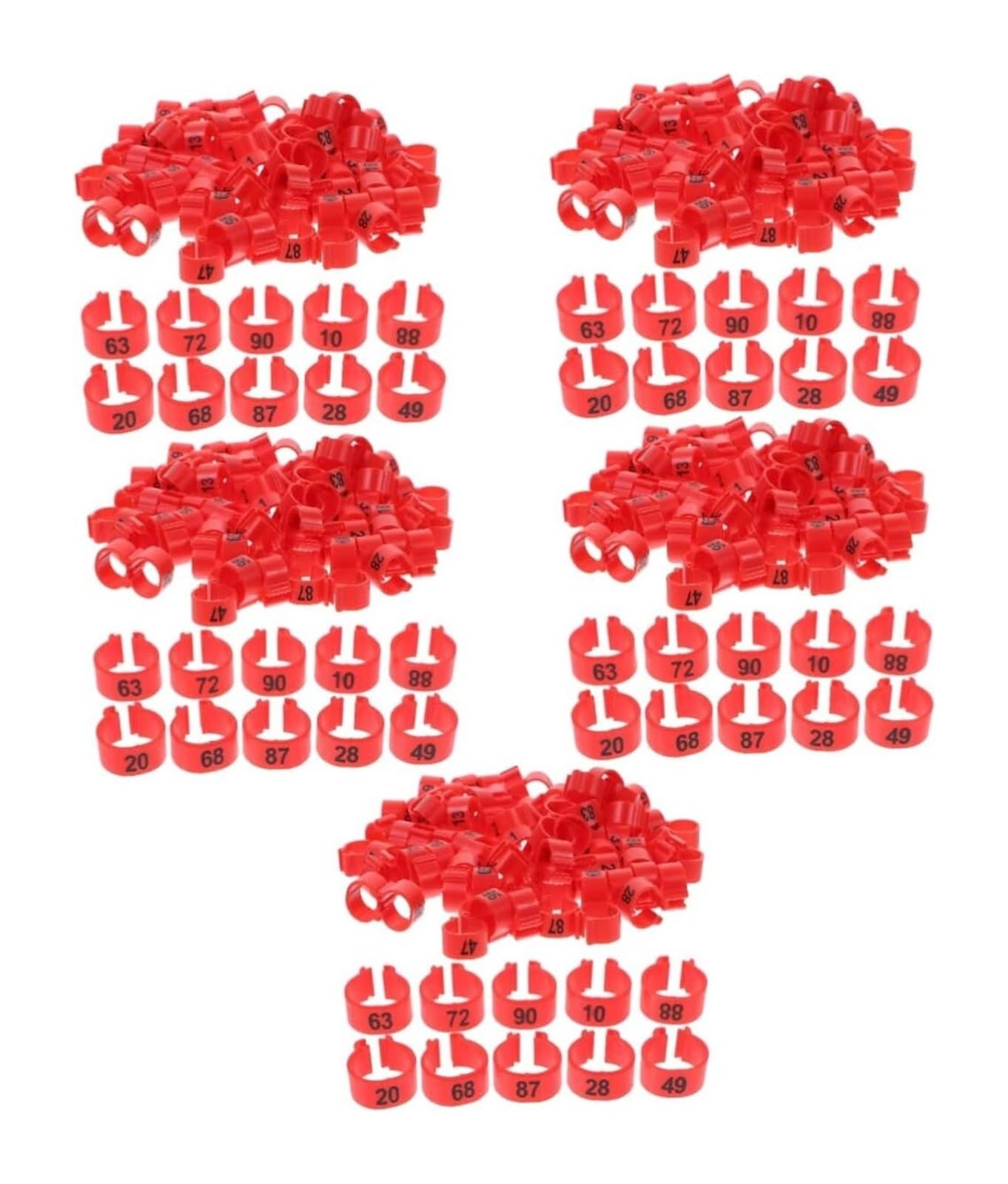 anelli identificativi per pollame, Fasce for zampe di uccelli in plastica da 100 pezzi for piccioni, polli, quaglie(20 * 22 * 12mm)