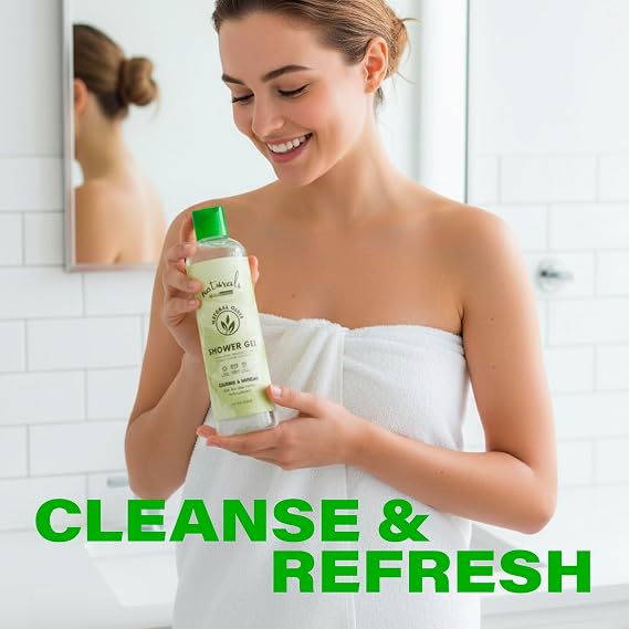 BioMiracle Organic Shower Gel with Exotic Plant Extracts - pH Balanced, Natural & Paraben-Free Body Wash for All Skin Types - Olive Oil Formula for Silky, Radiant Skin - 13.5 fl oz.