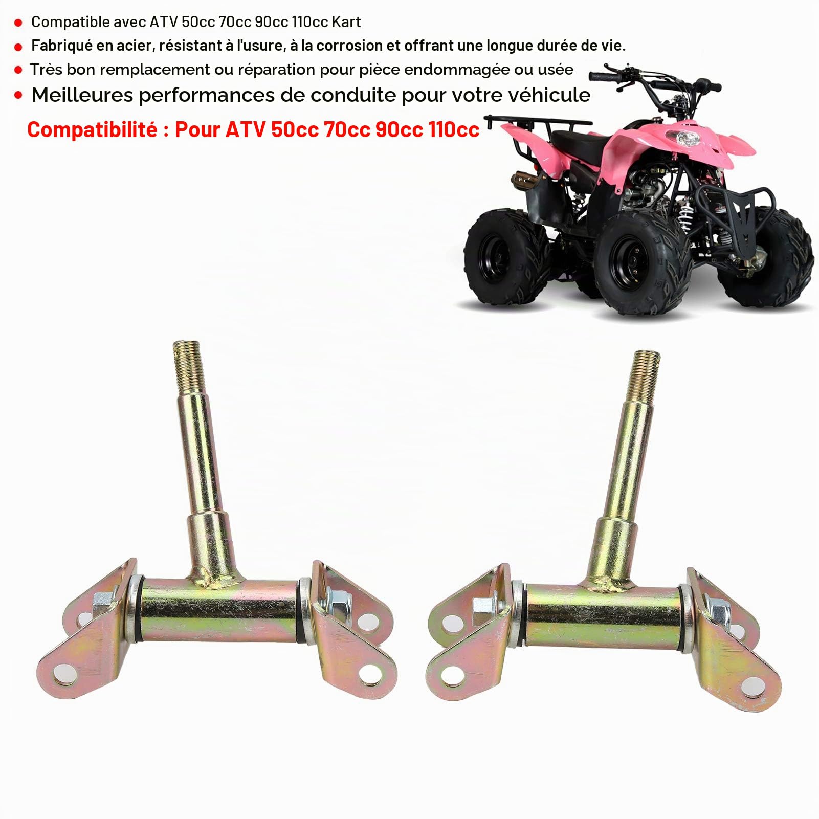 2Pcs Kart Avant Direction Strut Knuckle Spindle, Universel Direction Knuckles Kart pour Chine ATV 50-110CC UTV Quad Bike Pièces
