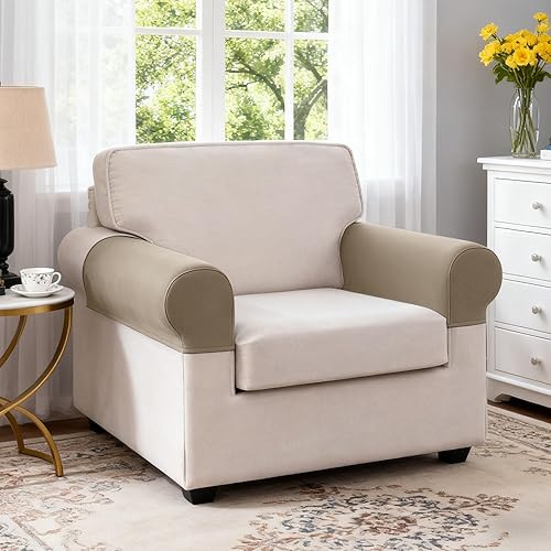 Miniatura 68 de TAOCOCO Fundas de sofá modular, fundas elásticas de cojín para sofá seccional en forma de L, 4 fundas de asiento seccionales, protector de muebles