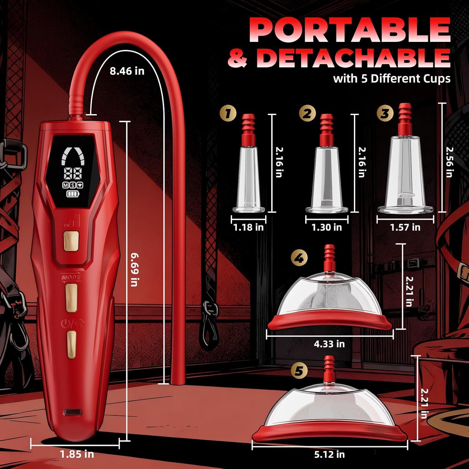 succhia clitoride Pompa per la figa - Display digitale Pompa clitoridea automatica, 3 modalità di aspirazione con 7 livelli di pressione, 3 in 1 Giocattoli per capezzoli, 5 tazze incluse