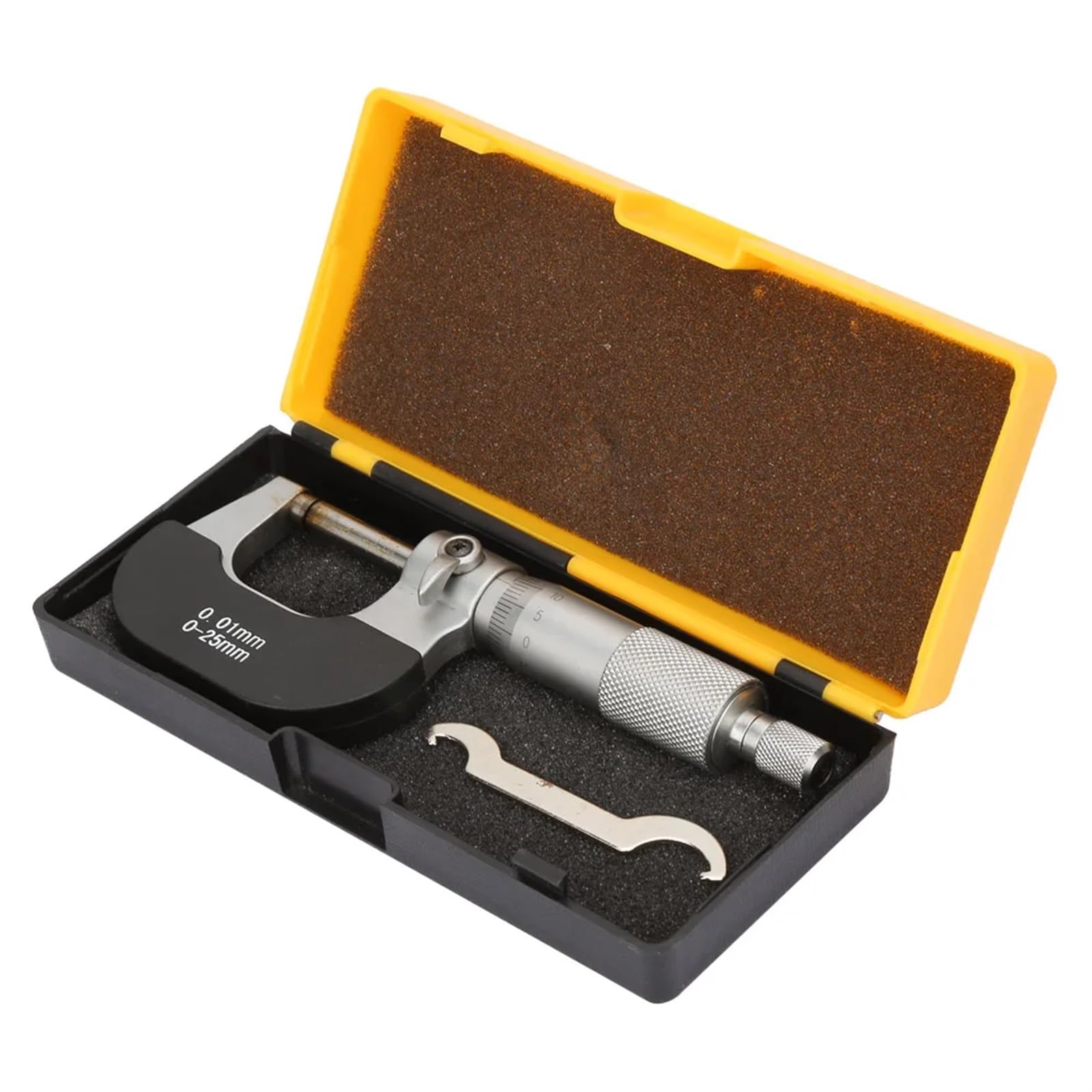 Micrómetro de Exteriores Micrómetro Exterior de 0-25mm, Herramienta de medición de Acero de rodamiento de Calibre Profesional de 0,01mm de Espesor 562