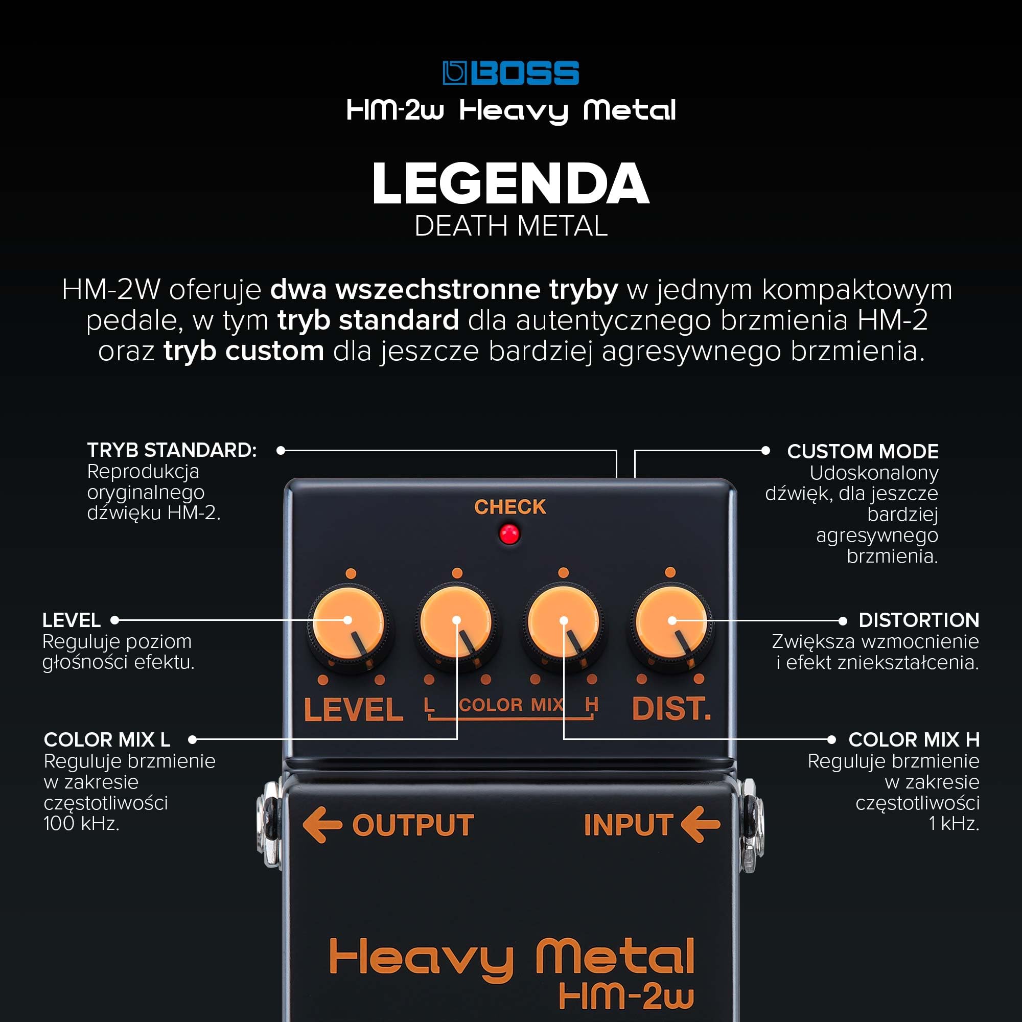 BOSS HM-2W Heavy Metal - Efekt Gitarowy Premium Waza Craft z