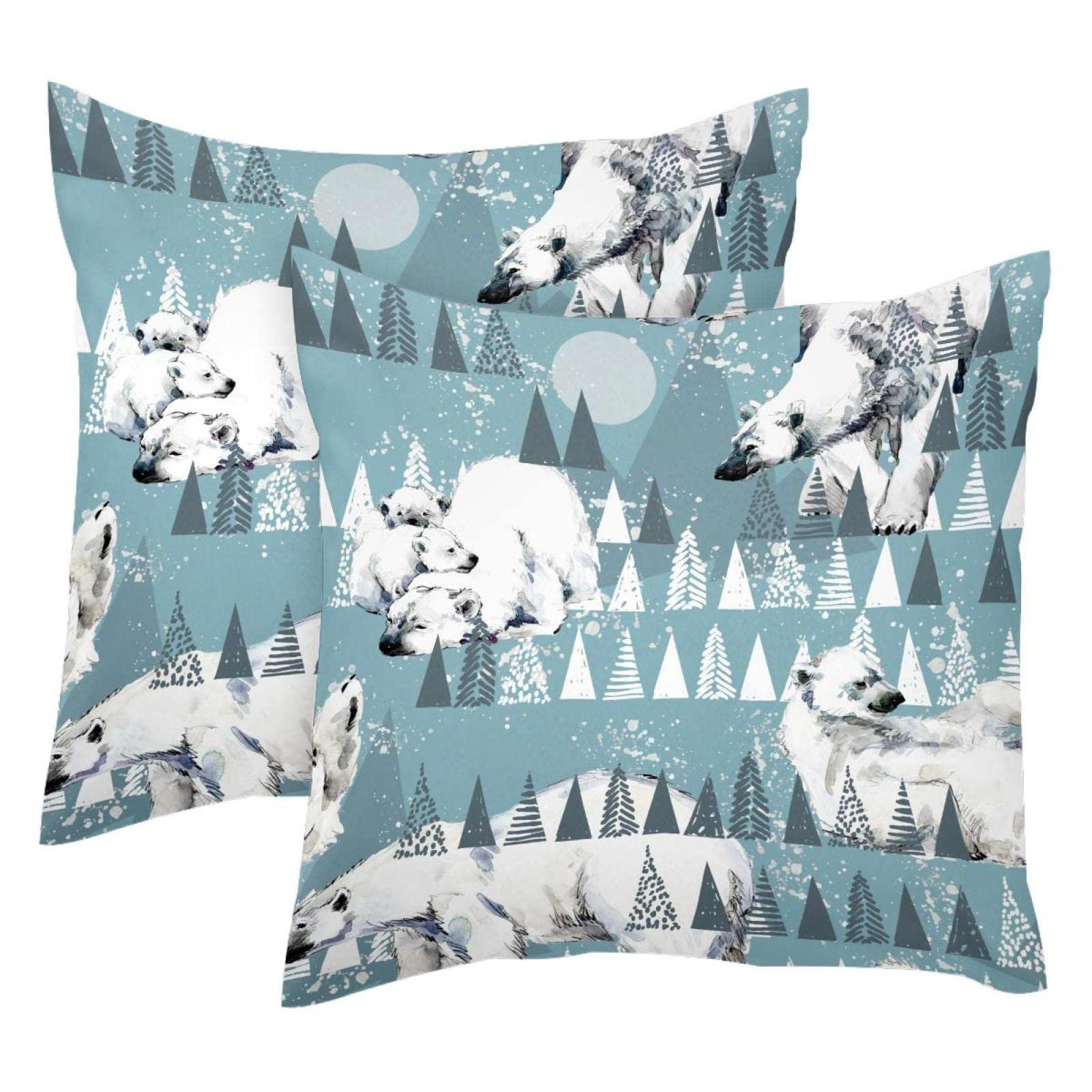 Housse de coussin en velours ours polaires 50x50 cm lot de 2 pour canapé