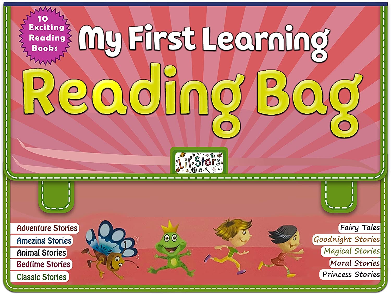Laster Pre-School Reading Bag - Learning Exciting 10 Different Books set, Early Learning Books For Kids With Bag, Skill development Mind Sharping Set of books for Early education