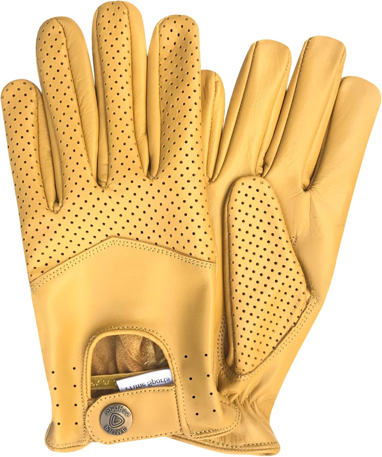 Mens Real Soft Leather Slim fit Retro Style Classic Dress Fashion Driving Gloves 508 (508-Yellow, M)