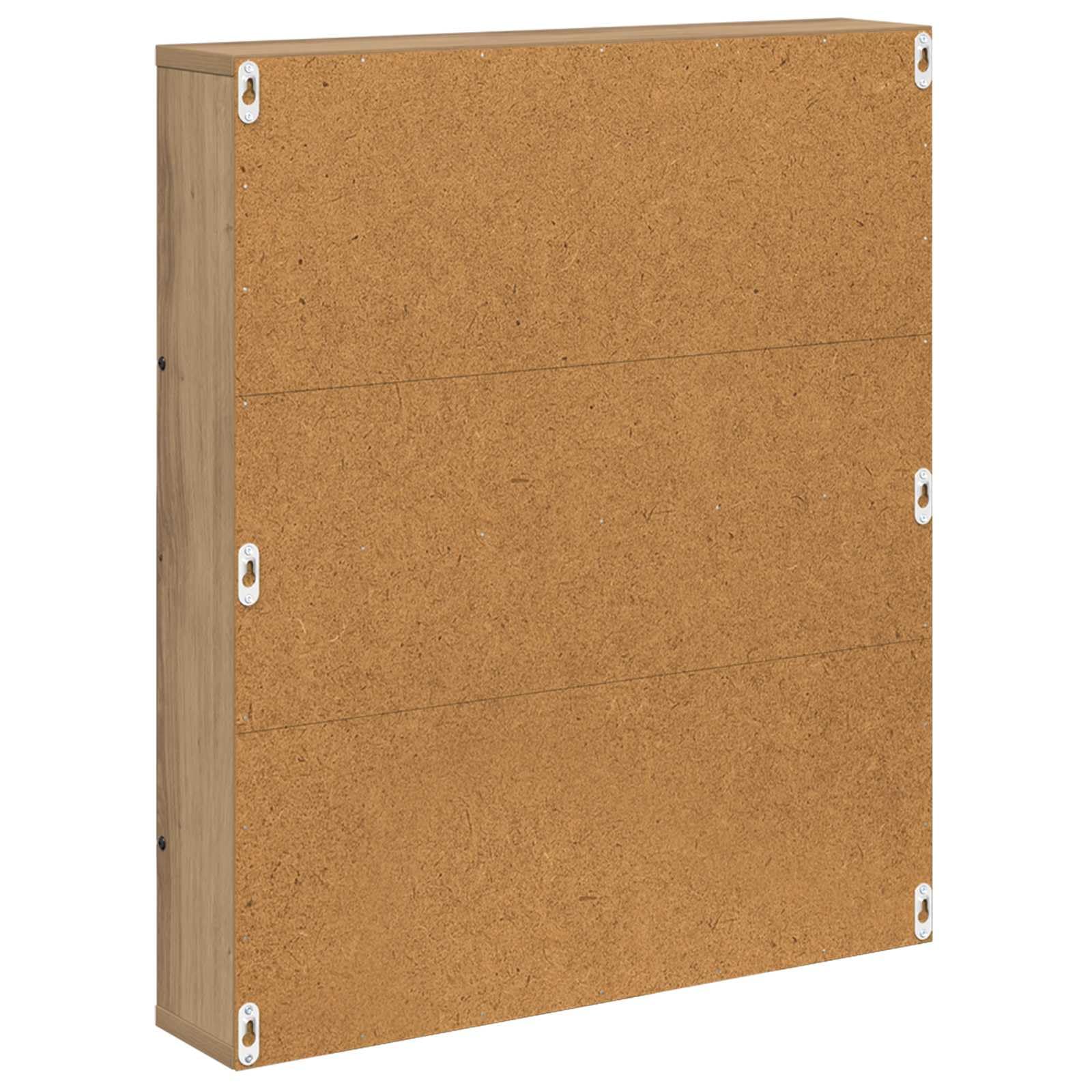 Revistero montado en la pared, roble Artisan, 60 x 12 x 70 cm, material de madera, moderno soporte para revistas para salón, oficina, pasillo, sala de espera, recepción, práctica, rincón de