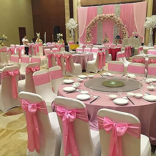 Miniatura 6 de Fundas para silla, bandas para silla, lazos para silla, lazos para silla, bandas de satén colorido, lazo para silla de boda, lazo para fundas de