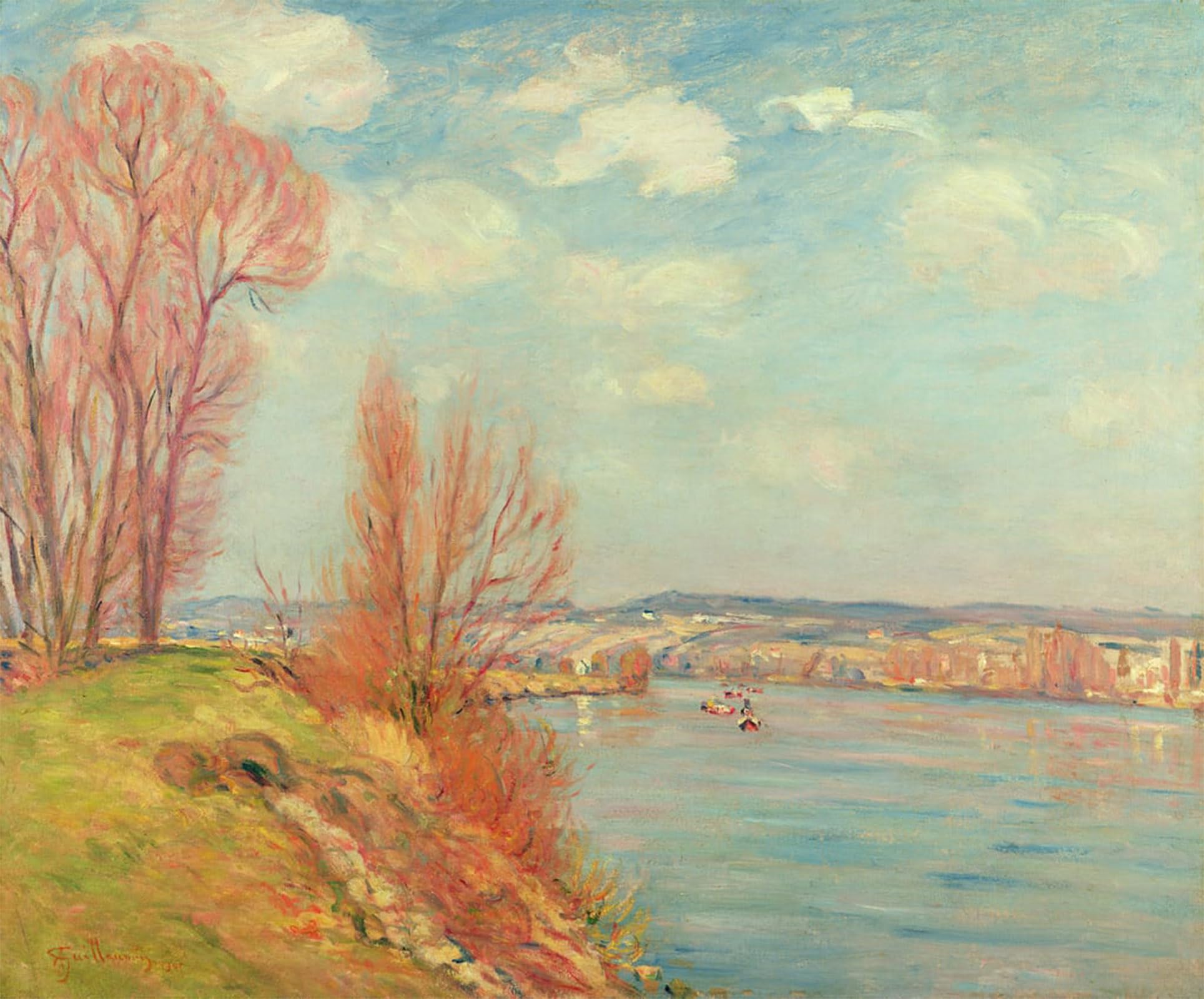 ARTXLXXBN Famous Print Painting Colorful Art Print the Bay and the River by Jean Baptiste Armand Guillaumin Canvas Art Decorations for Home Decor 60x90cm