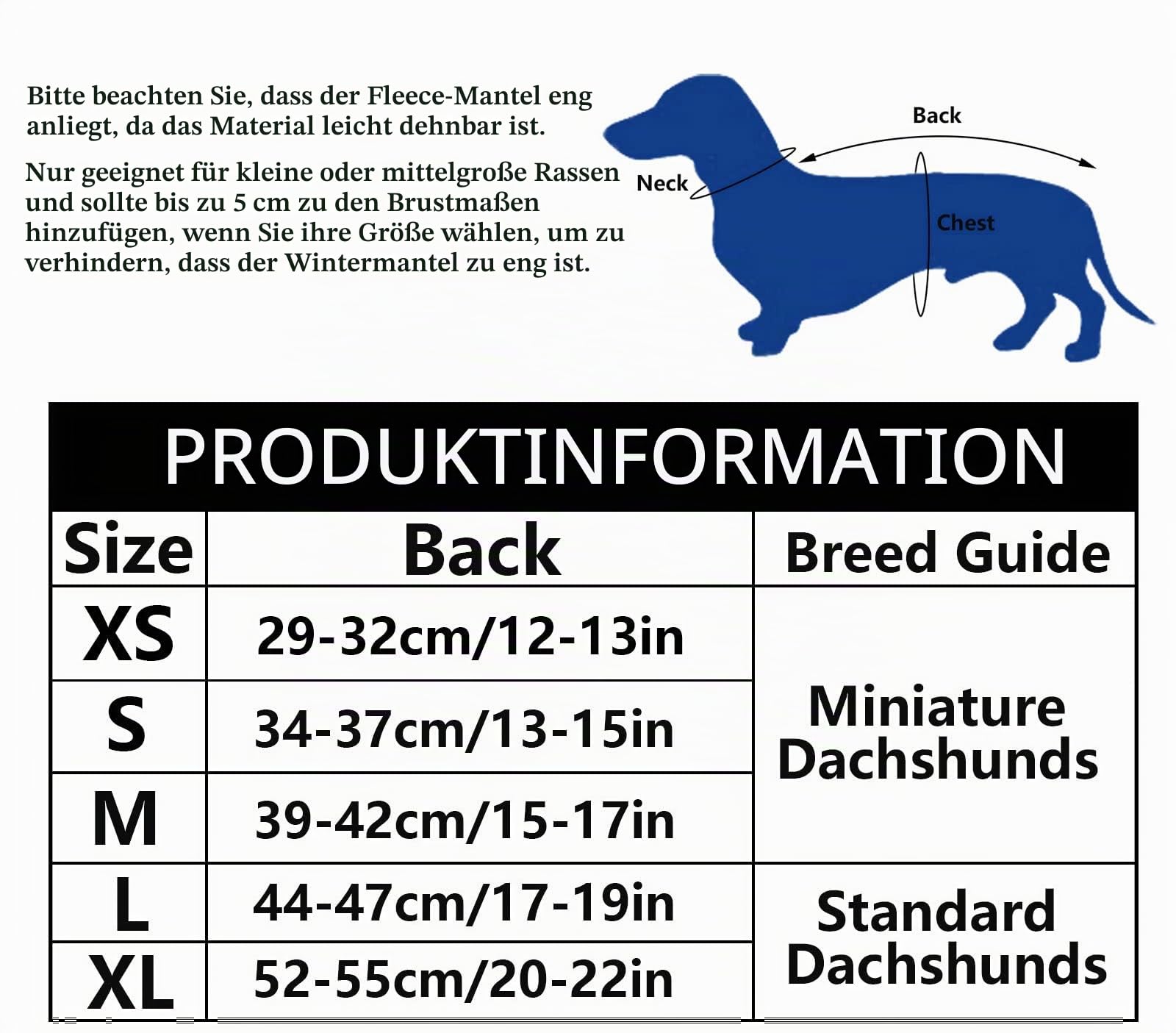 MOREZI Hundejacke ist eine wasserdichte, mit Fleece gefütterte Hundewinterjacke mit verstellbarem Gürtel und Reflexbesatz, geeignet für Dackel und ähnliche Rassen-Navy blau-S