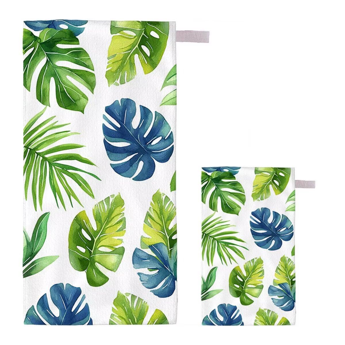 Telo Mare XXL 220x100cm/35x70cm, 2 Set Telo Mare Microfibra Moderno Asciugamano Palestra Uomo, Antisabbia, Leggero, Asciugatura Rapida, Teli da Spiaggia Grandi Accessori per Camping Natation Yoga E-45