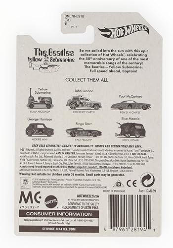 Miniatura 2 de Hot Wheels Cockney Cab II, submarino amarillo de los Beatles