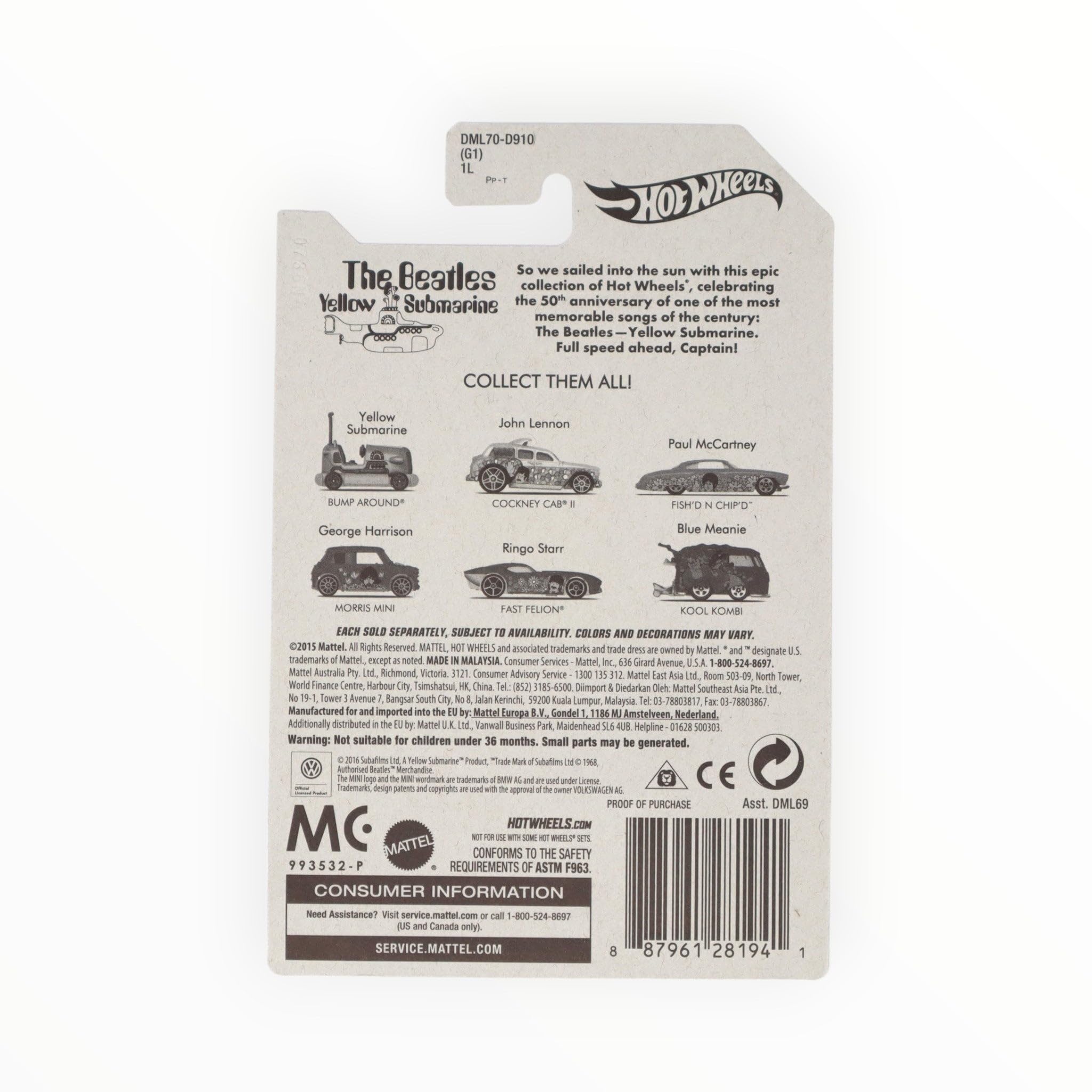 Amazon.com: Hot Wheels Cockney Cab II, The Beatles Yellow