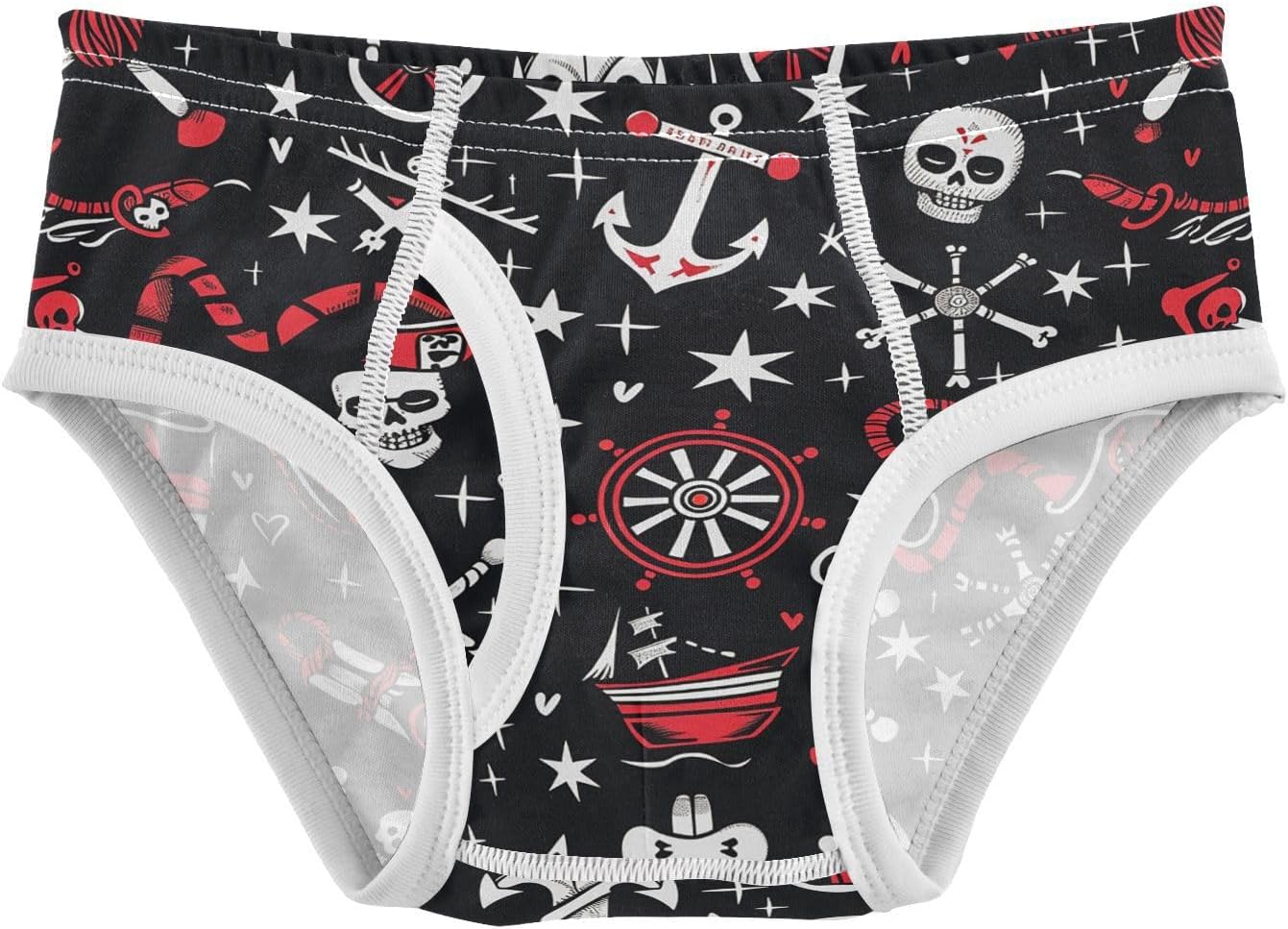 visesunny Boys Training Underwear Pirate Skull Anchor Breathe Cotton Potty Briefs Size 2T-8Y for Toddler
