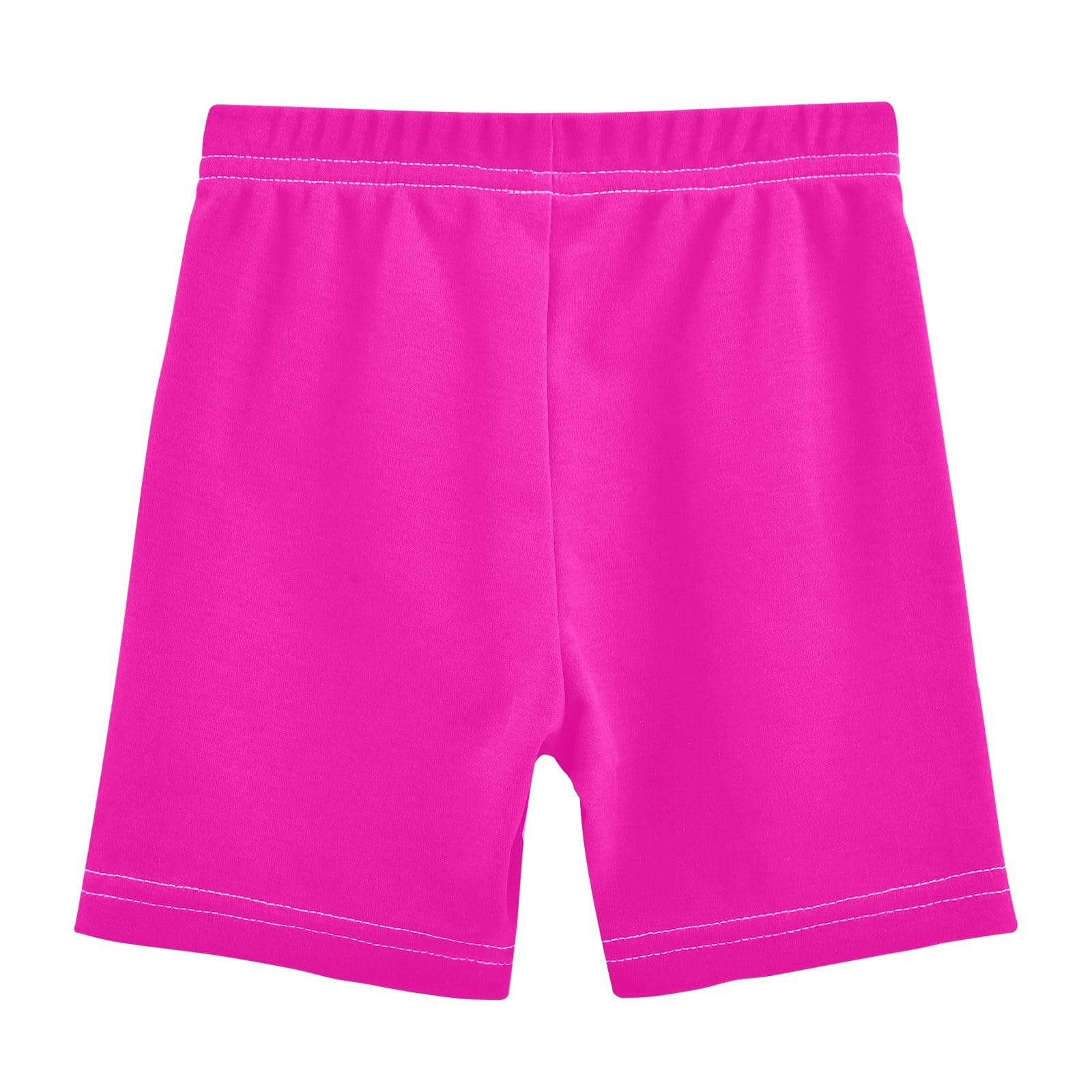 Girls' Cartwheel Shorts Fuchsia Bike Shorts Breathable Under Dress Biker Short Kids Clothes 5T