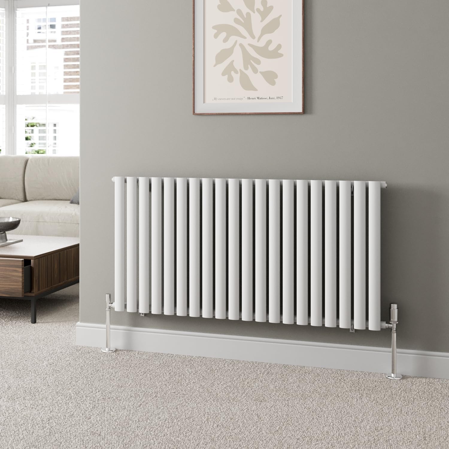 DuraTherm® 600 x 1200mm White Horizontal Designer Radiator Single ...