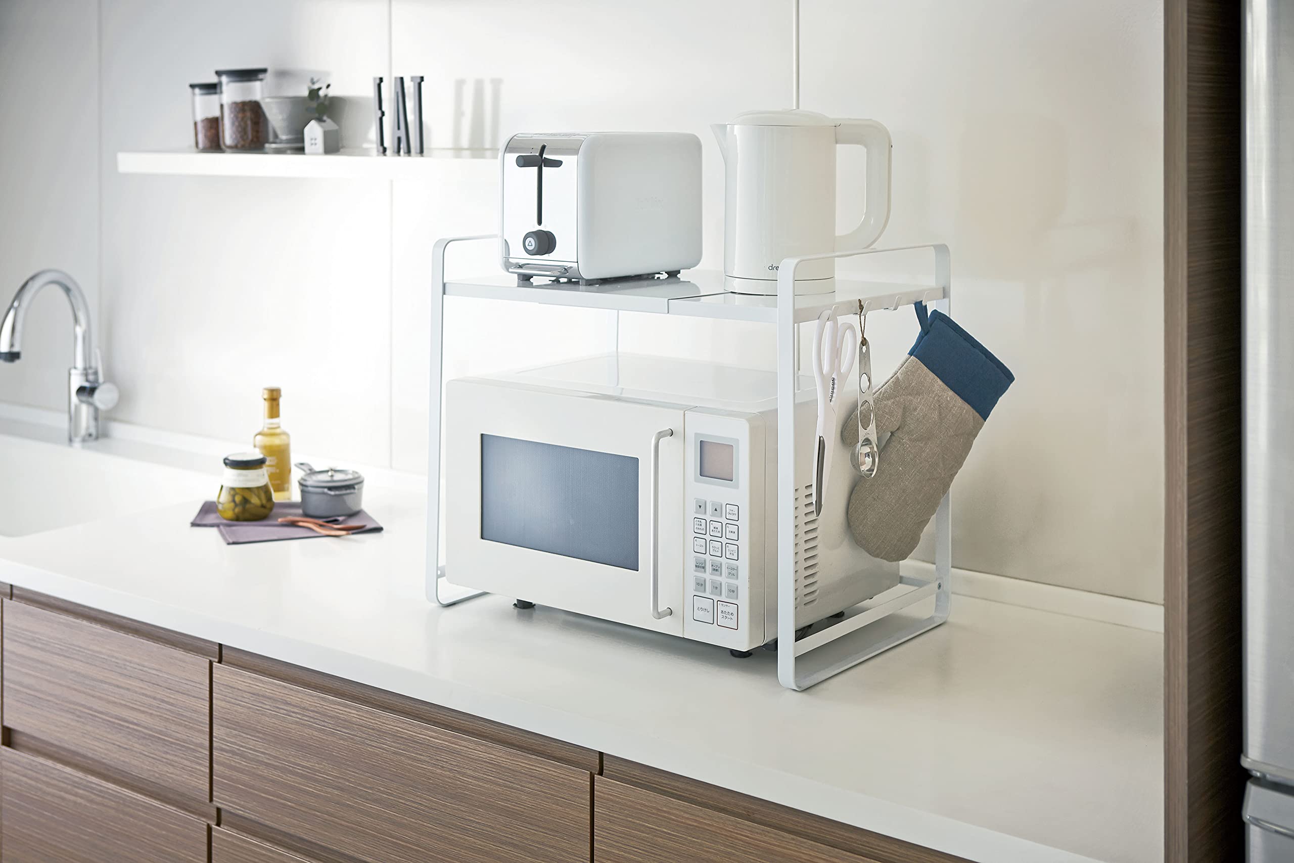 YAMAZAKI 3130 Tower Extendable Rack, White, Steel, 47.575 x 35 x 50 cm